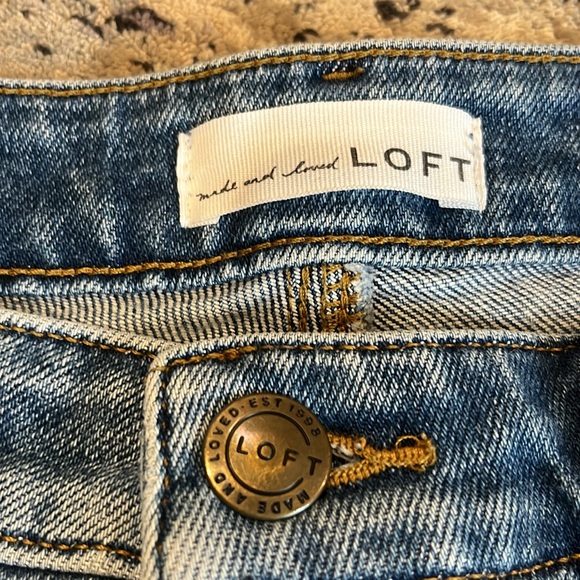 Loft Curvy High Waist Jeans Skinny frayed ankle - Picture 3 of 6